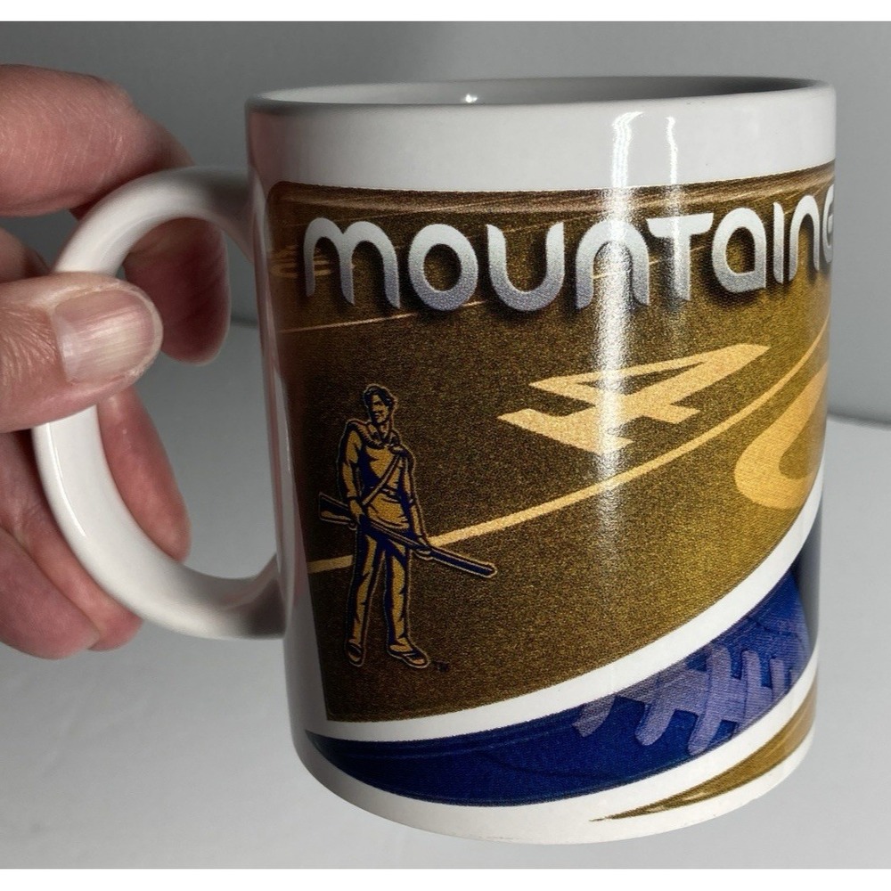 WV West Virginia Mountaineers Coffee Mug Gold Blue NCAA Football Standard Size